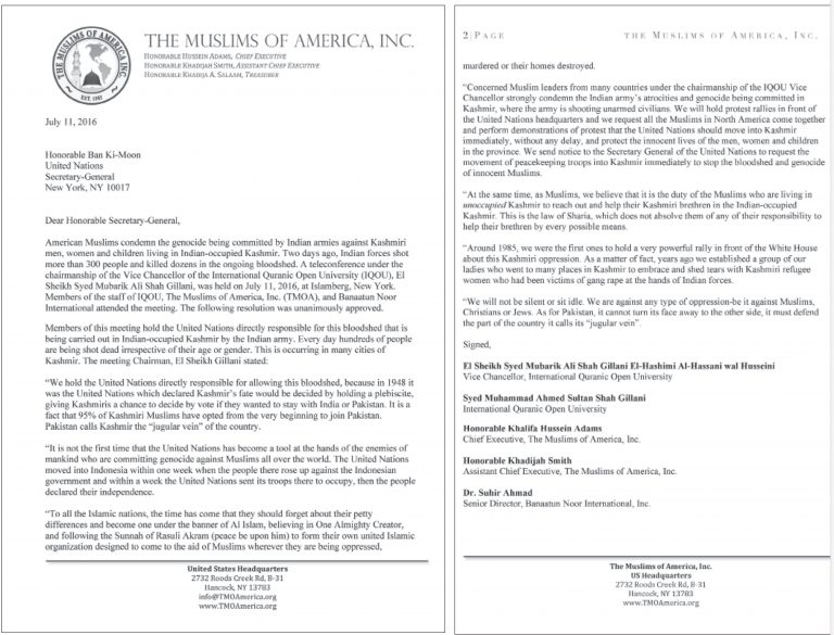 American Muslims Hold International Teleconference Condemning Genocide Against Kashmiris, Appeal to United Nations