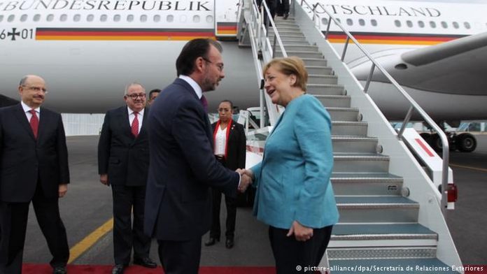 Angela Merkel arrives in Mexico.