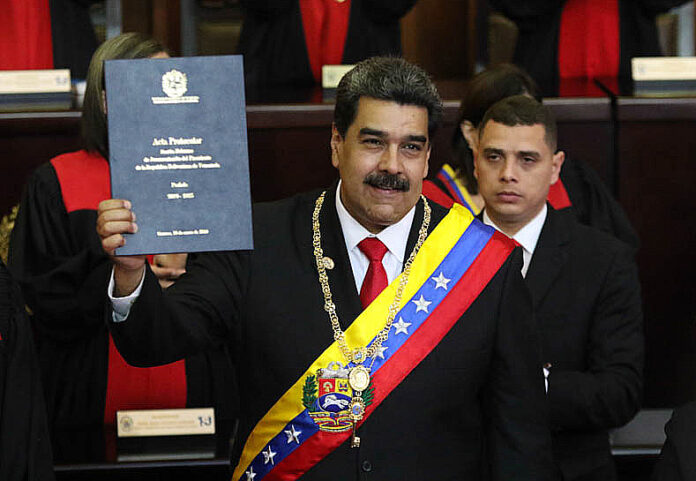 Nicolas Maduro at his inauguration as president of Venezuela in 2019. Annexing Essequibo might aid him in 2024. Via Flickr Presidencia El Salvador