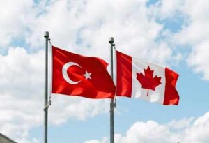 From left to right flag of Türkiye and Canada