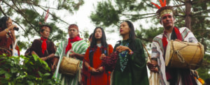 Ashaninka tribespeople lead a ceremony chant in Sonkaripanko.