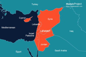 Caption: The map shows the countries of the Levantine Basin